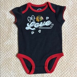 NHL Black and Red Bodysuit with Love Design